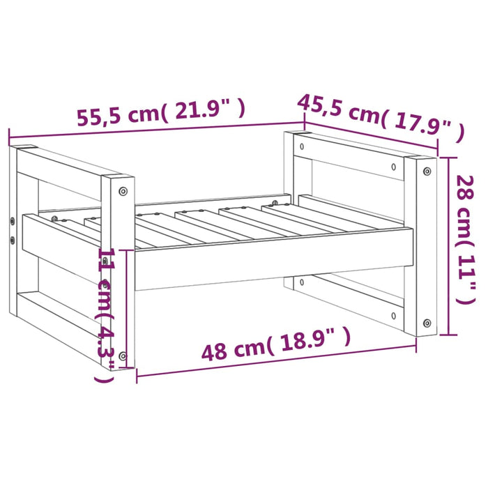 Hundeseng honningbrun 55,5x45,5x28 cm heltre furu