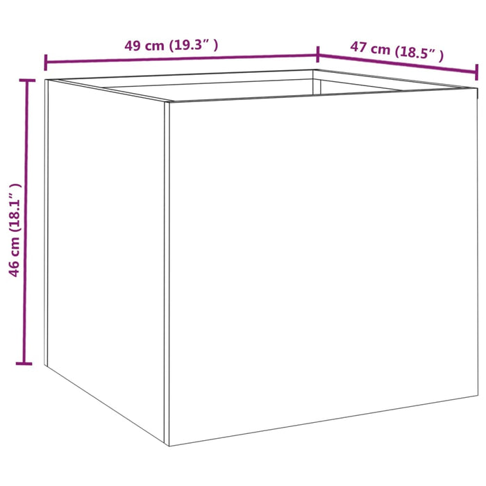 Plantekasse 49x47x46 cm cortenstål