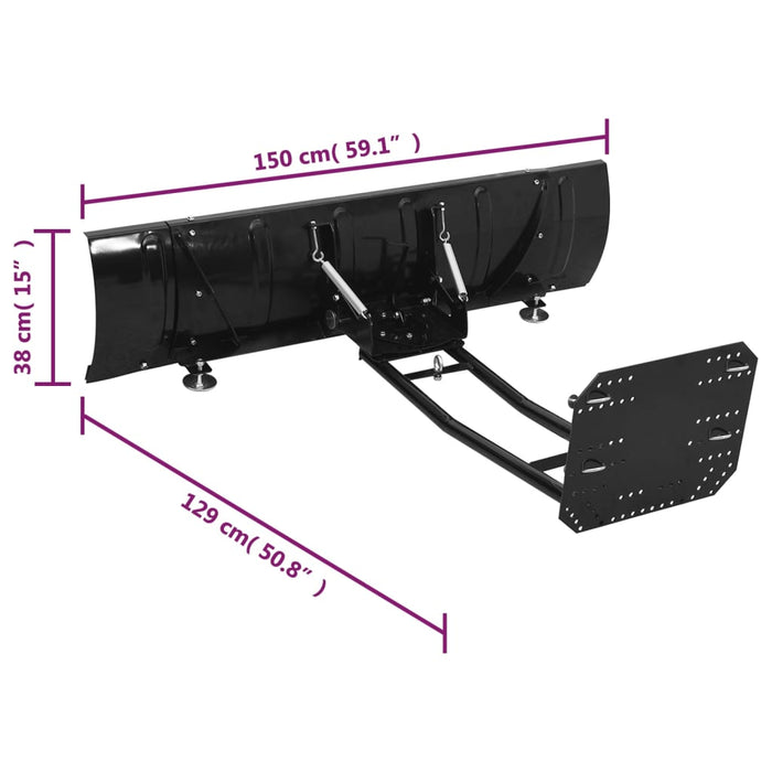 Snøplog for ATV 150x38 cm svart