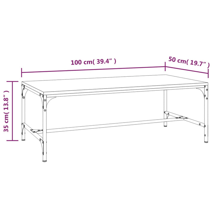 Salongbord sonoma eik 100x50x35 cm konstruert tre