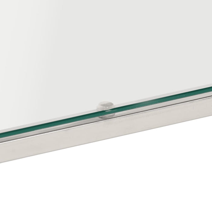 Salongbord sølv rustfritt stål og herdet glass