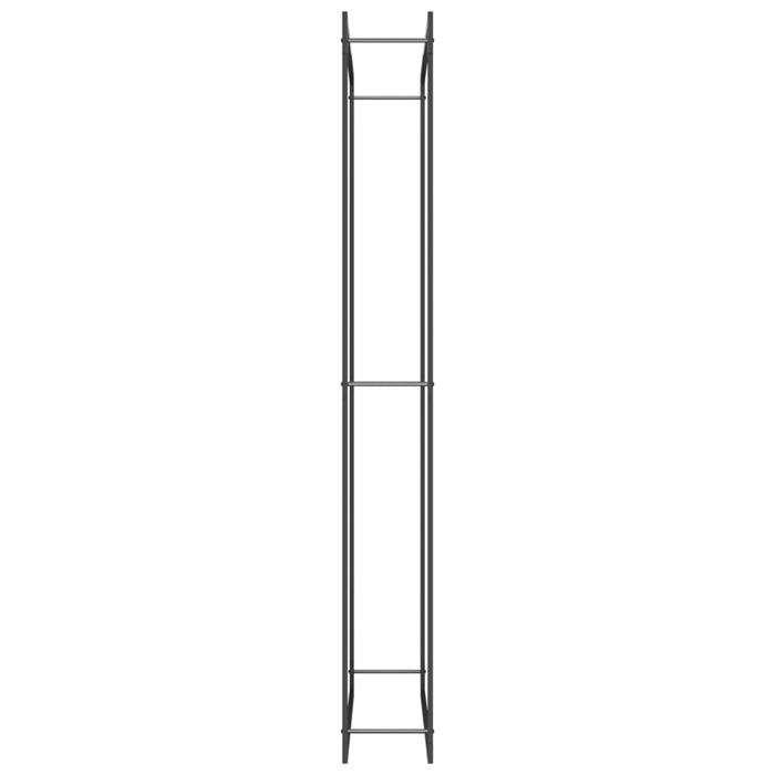 Vedstativ matt svart 110x28x214 cm stål