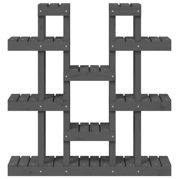 Plantestativ grå 104,5x25x109,5 cm heltre furu