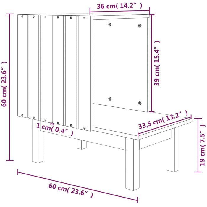 Kattehus 60x36x60 cm heltre furu