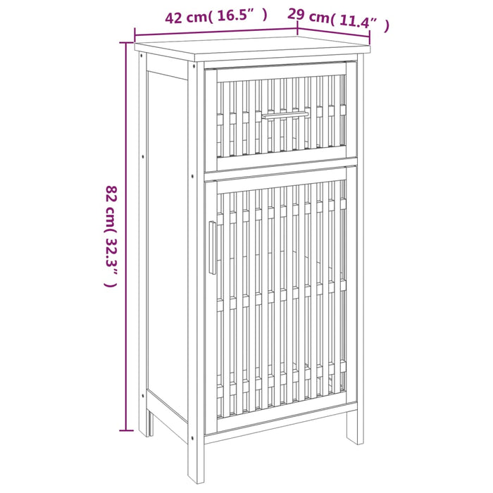 Baderomsskap 42x29x82 cm heltre valnøtt