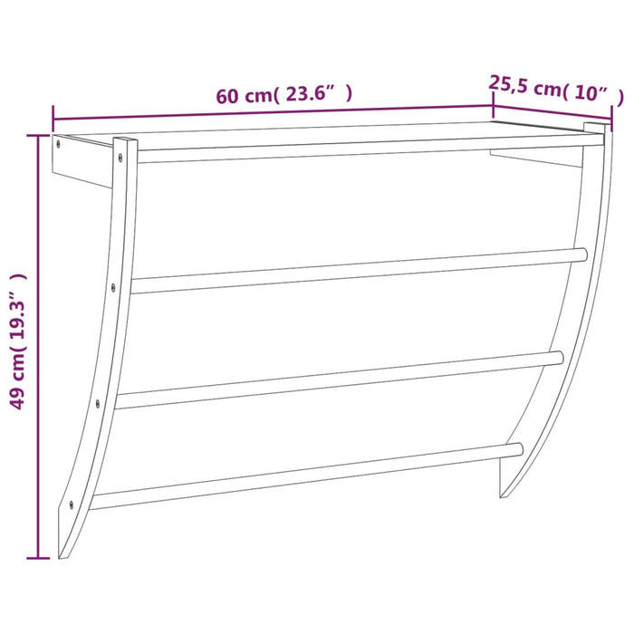 Håndklestativ 60x25,5x49 cm heltre valnøtt