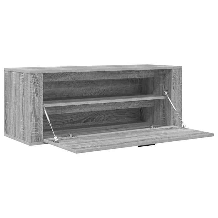 Veggmontert skoskap grå sonoma 100x35x38 cm konstruert tre