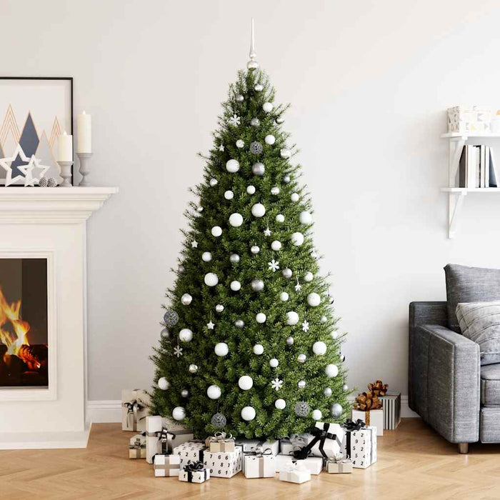 Julekulesett 111 deler hvit og grå polystyren