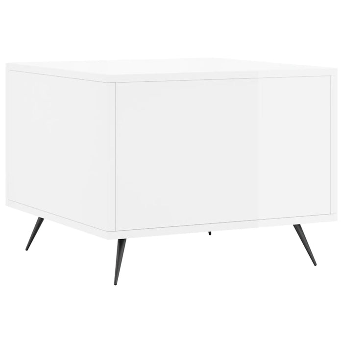 Salongbord høyglans hvit 50x50x40 cm konstruert tre