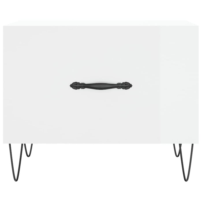 Salongbord høyglans hvit 50x50x40 cm konstruert tre