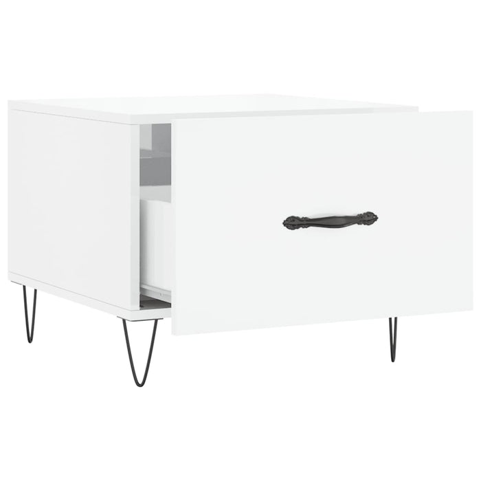 Salongbord høyglans hvit 50x50x40 cm konstruert tre