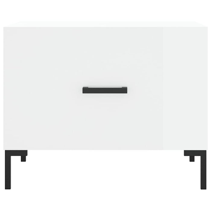 Salongbord høyglans hvit 50x50x40 cm konstruert tre