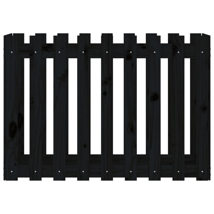 Høybed med gjerdedesign svart 100x50x70 cm heltre furu