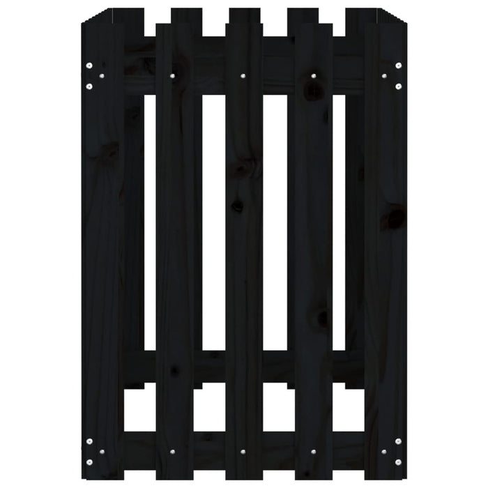 Høybed med gjerdedesign svart 100x50x70 cm heltre furu