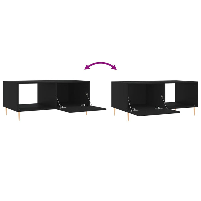 Salongbord svart 90x50x40 cm konstruert tre