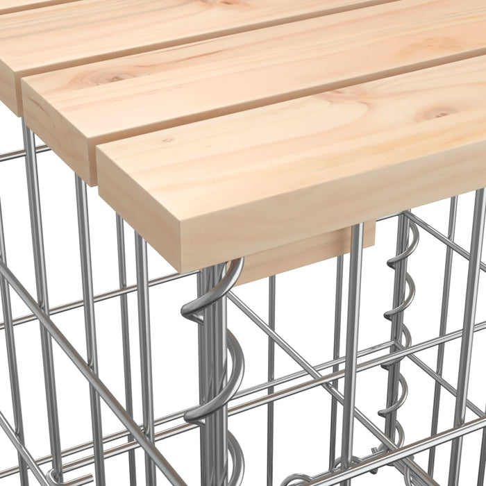 Hagebenk gabiondesign 203x31x42 cm heltre furu