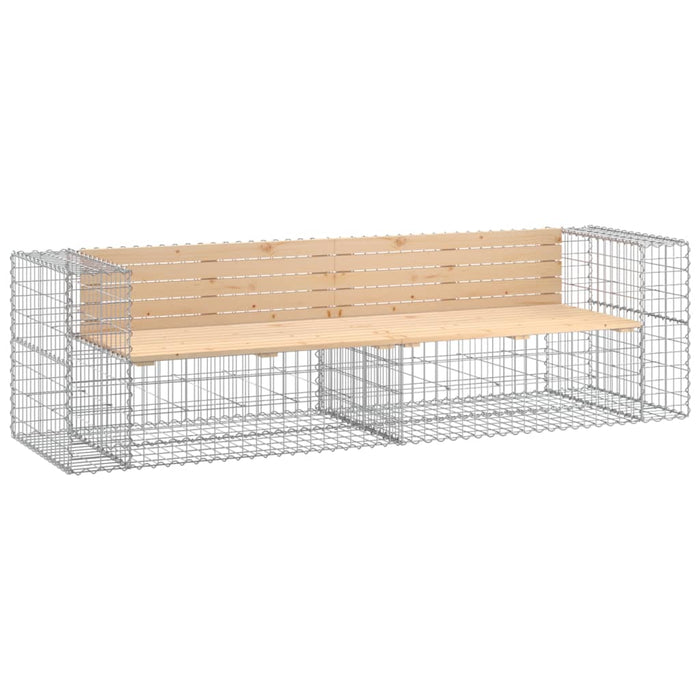 Hagebenk gabiondesign 244x71x65,5 cm heltre furu