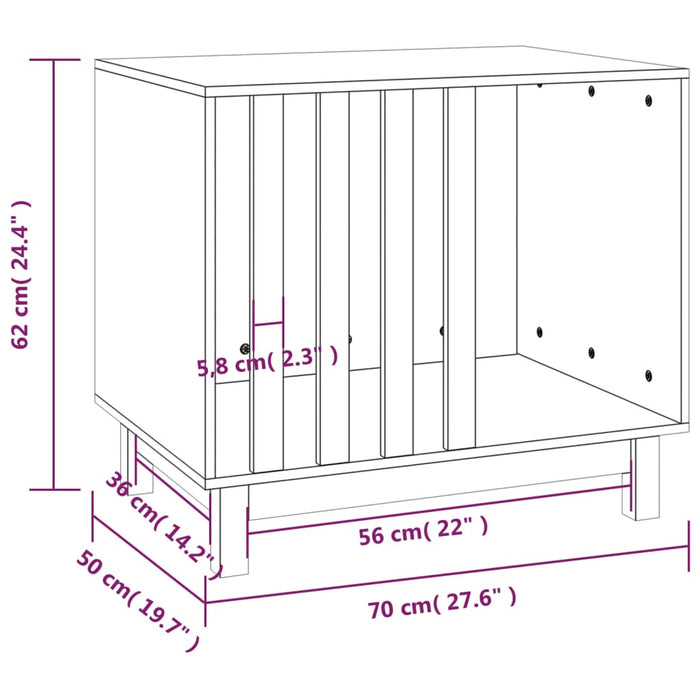 Hundeseng honningbrun 70x50x62 cm heltre furu