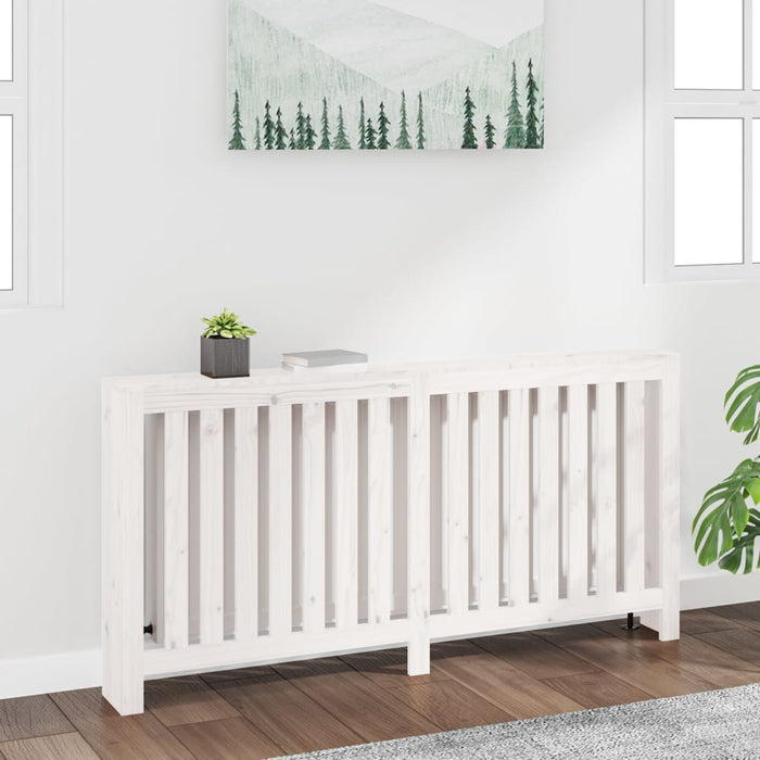 Radiatordeksel hvit 169x19x84 cm heltre furu