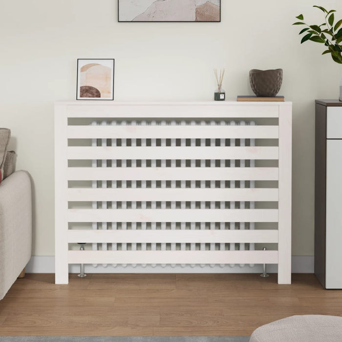 Radiatordeksel hvit 108,5x19x84 cm heltre furu