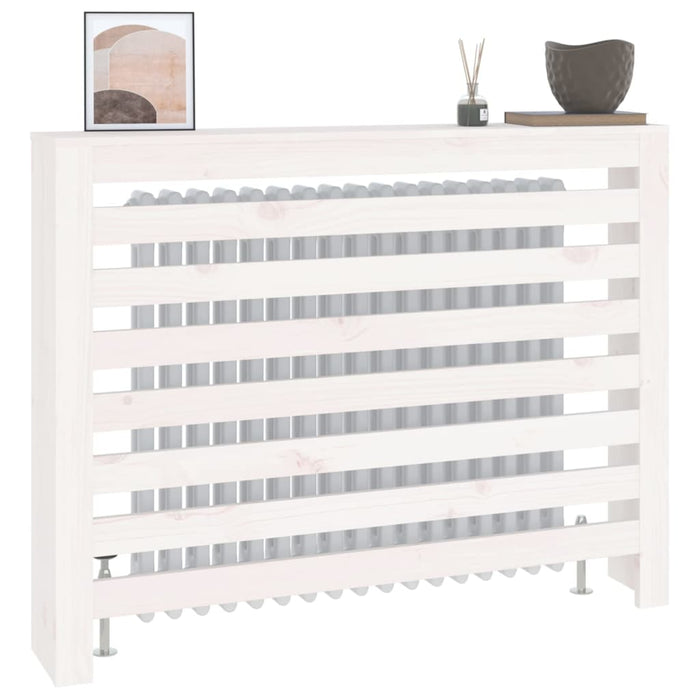 Radiatordeksel hvit 108,5x19x84 cm heltre furu