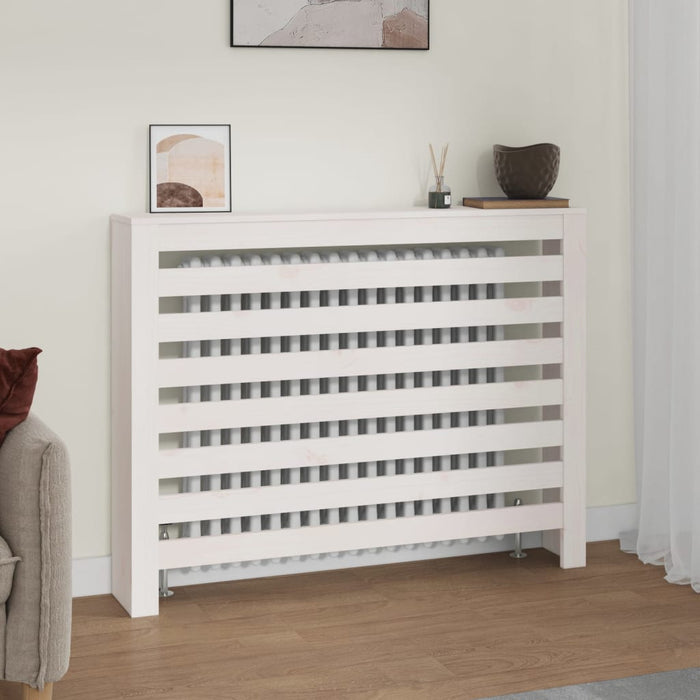 Radiatordeksel hvit 108,5x19x84 cm heltre furu