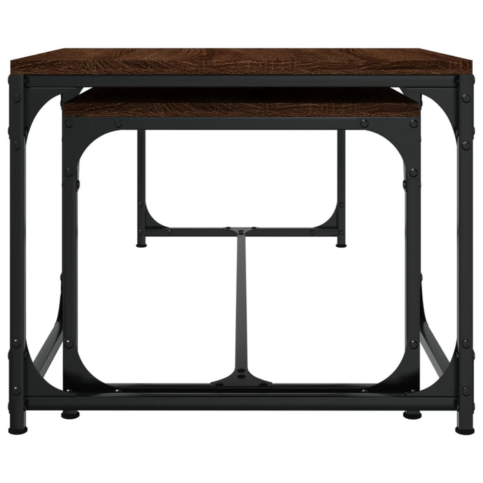 Salongbord 2 stk brun eik konstruert tre