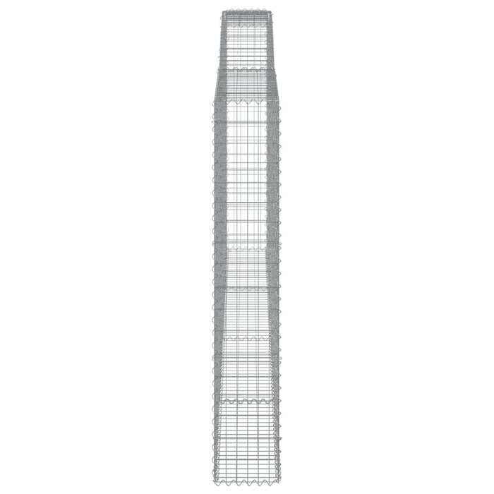 Gabionkurver buede 2 stk 400x30x180/200 cm galvanisert jern
