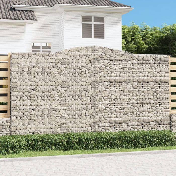 Gabionkurver buede 5 stk 400x30x220/240 cm galvanisert jern