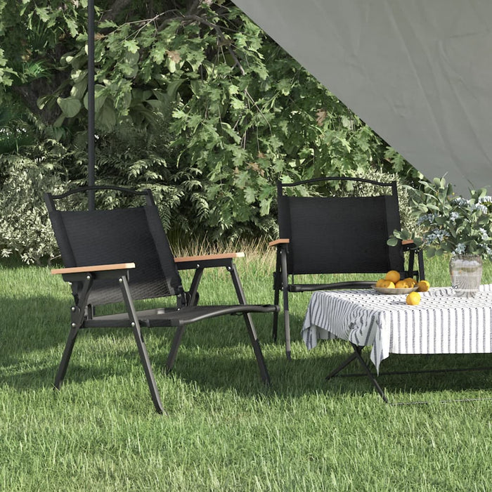 Campingstoler 2 stk svart 54x43x59 cm oxfordstoff