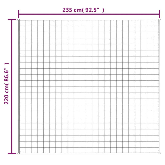 Vektdyne grå 220x235 cm 11 kg stoff