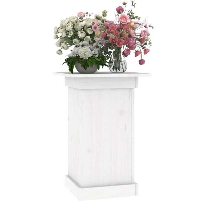 Blomsterstativ hvit 40x40x60 cm heltre furu