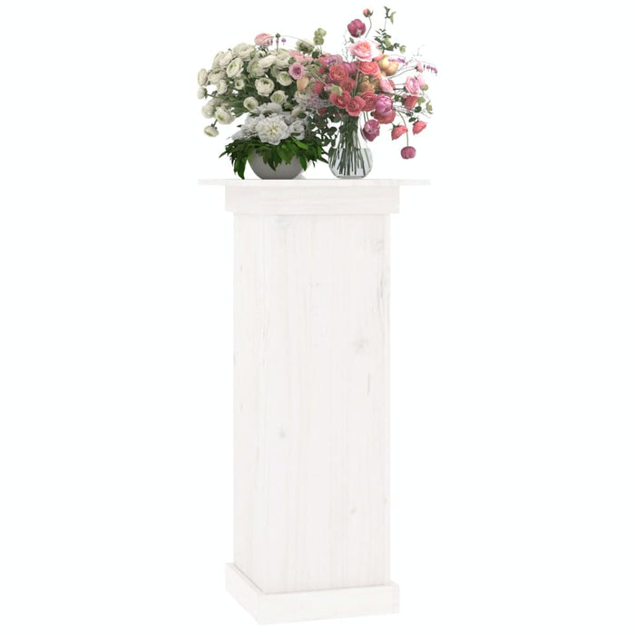 Blomsterstativ hvit 40x40x90 cm heltre furu