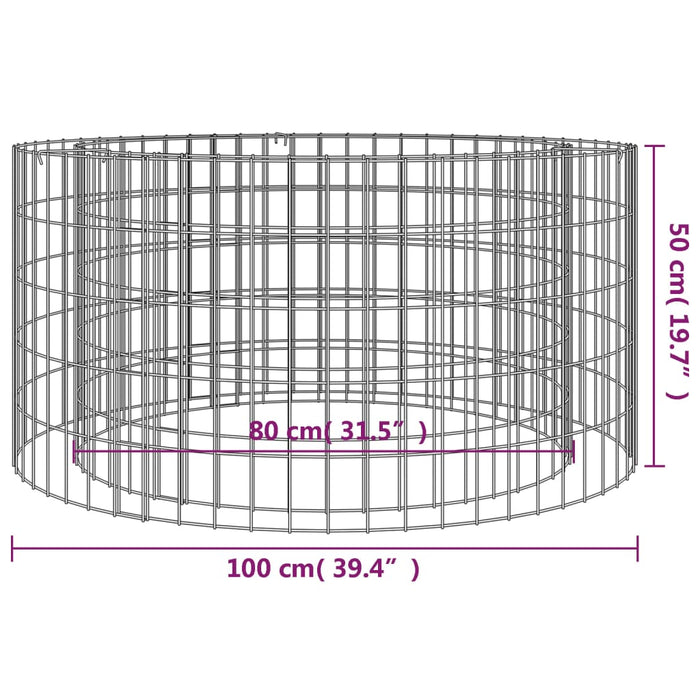 Gabion bålstativ Ø 100 cm galvanisert jern