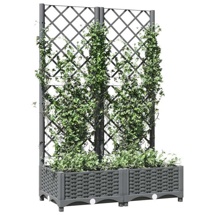 Plantekasse med espalier lysegrå 80x40x121,5 cm PP