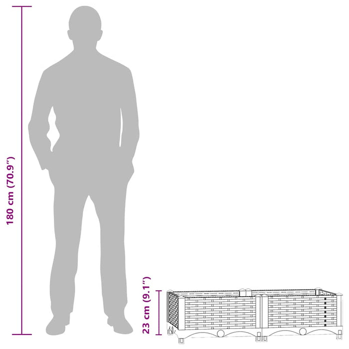 Høybed 80x40x23 cm polypropylen