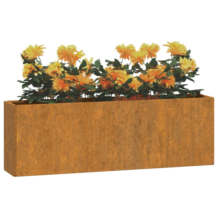 Vegghengte plantekasser 2 stk rust 53x10x17 cm cortenstål