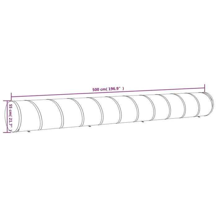 Hundetunnel blå Ø 55x500 cm polyester