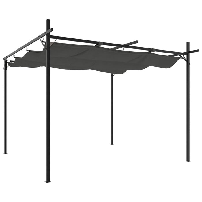 Pergola med uttrekkbar tak antrasitt 295x292x230 cm