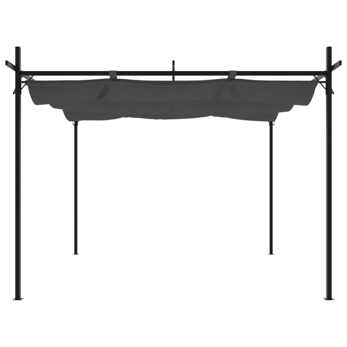 Pergola med uttrekkbar tak antrasitt 295x292x230 cm