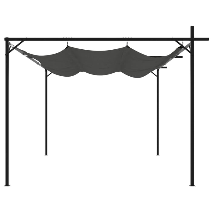 Pergola med uttrekkbar tak antrasitt 295x292x230 cm