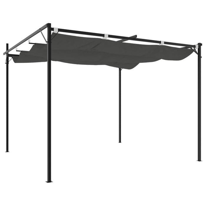 Pergola med uttrekkbar tak antrasitt 295x292x230 cm