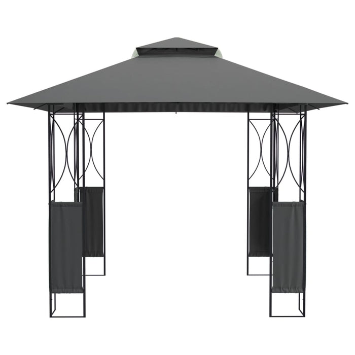 Paviljong med tak antrasitt 300x300x270 cm stål