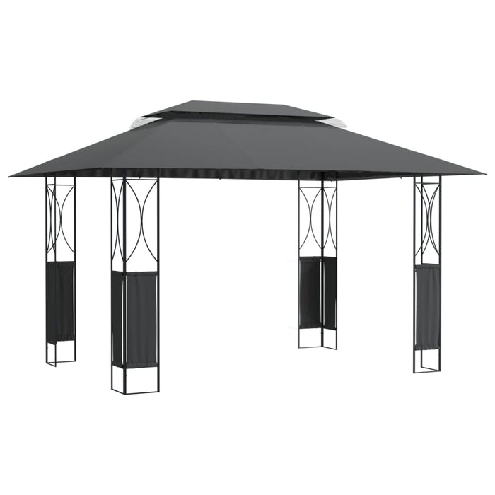 Paviljong med tak antrasitt 400x300x270 cm stål