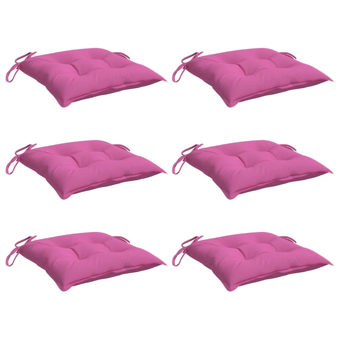 Stolputer 6 stk rosa 40x40x7 cm stoff