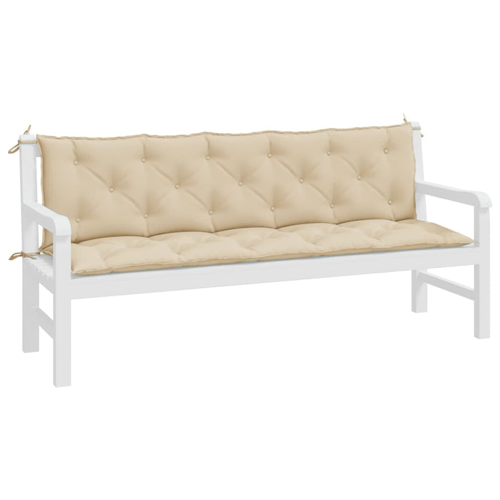 Puter til hagebenk 2 stk beige 180x50x7 cm oxfordstoff