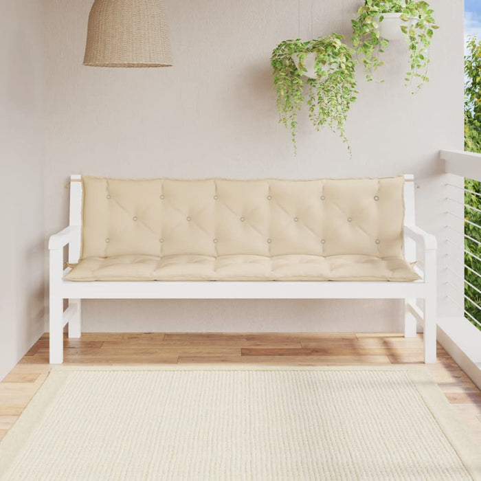 Puter til hagebenk 2 stk beige 180x50x7 cm oxfordstoff