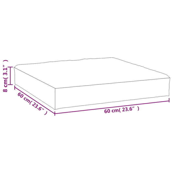 Pallepute svart rutemønster 60x60x8 cm oxfordstoff