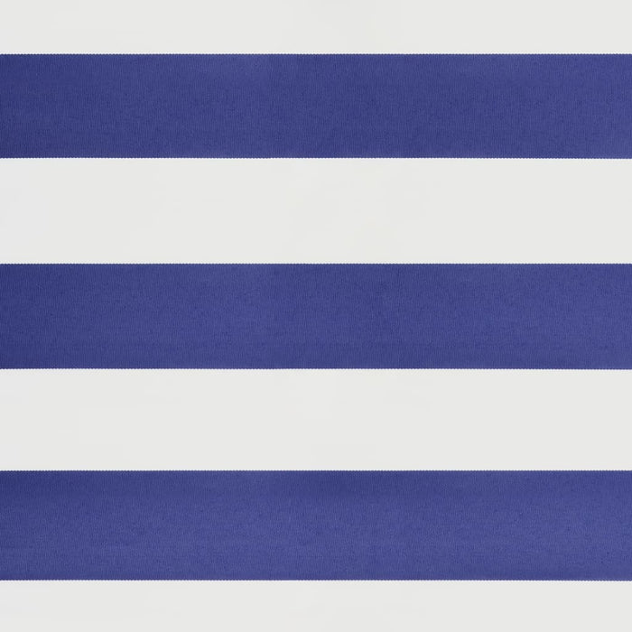 Uttrekkbar markise blå og hvit 5x3 m stoff og aluminium