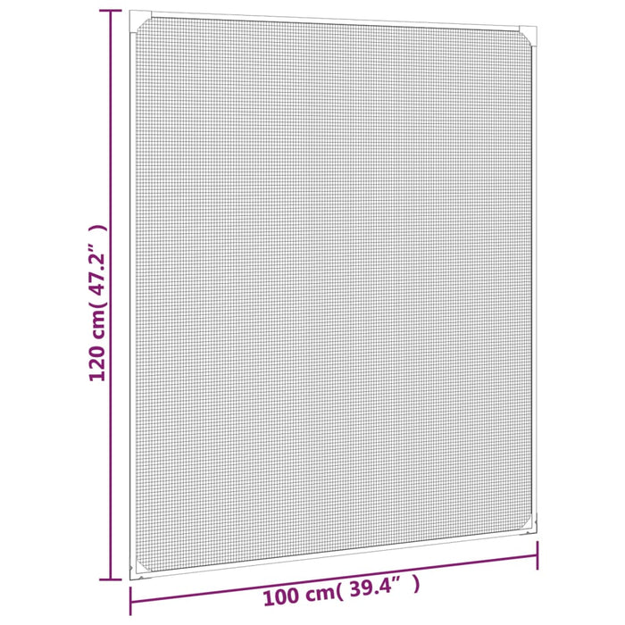 Magnetisk insektskjerm for vindu antrasitt 100x120 cm